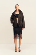 SHONA JOY - Ernest Funnel Neck Bomber Jacket - Cocao Caco-Jackets-Shona Joy-6-UPTOWN LOCAL