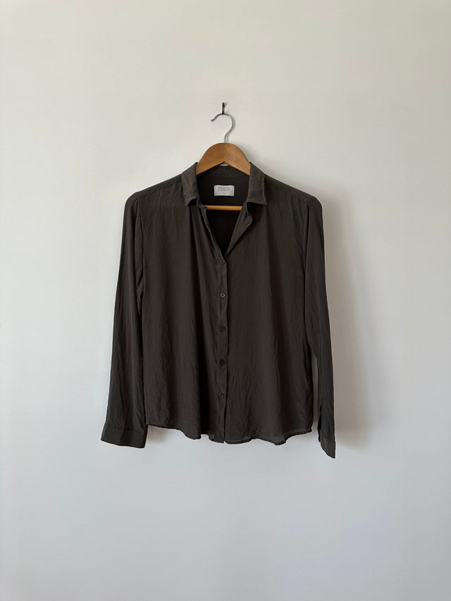 VANISHING ELEPHANT - SILK SHIRT - CHARCOAL - 12-Shirts-UPTOWN VINTAGE-UPTOWN LOCAL