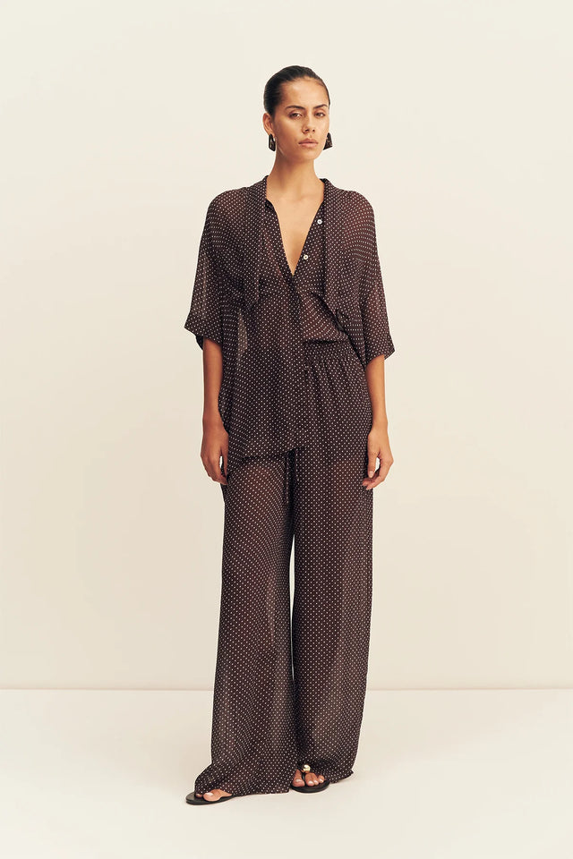 SHONA JOY - Maddox Drawstring Pant - Ristretto / Sky