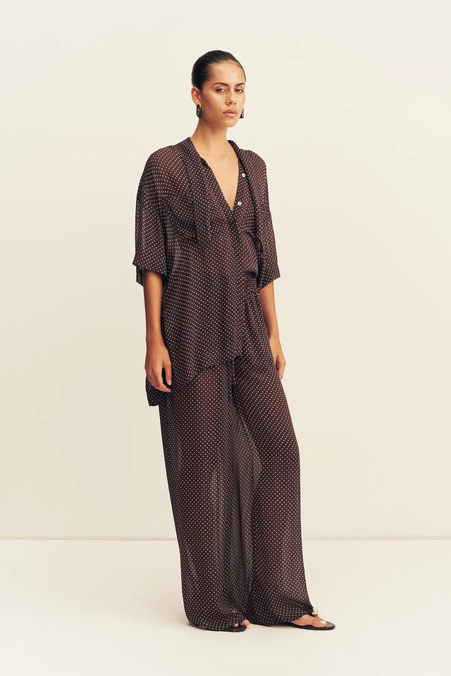 SHONA JOY - Maddox Drawstring Pant - Ristretto / Sky
