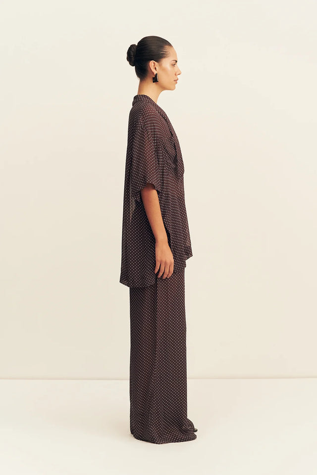 SHONA JOY - Maddox Drawstring Pant - Ristretto / Sky