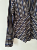 BEN SHERMAN - STRIPE SHIRT - CHOC - L-Shirts-UPTOWN VINTAGE-UPTOWN LOCAL