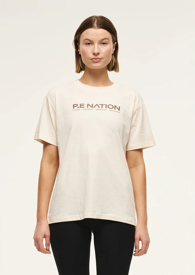 PE NATION - Aero Tee Wisper White/Fossil-T-Shirts-PE Nation-XS-UPTOWN LOCAL