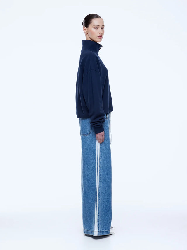 ENA PELLY - Kenzie 1/4 Zip Jumper - Navy-Jumpers-ENA PELLY-6-UPTOWN LOCAL