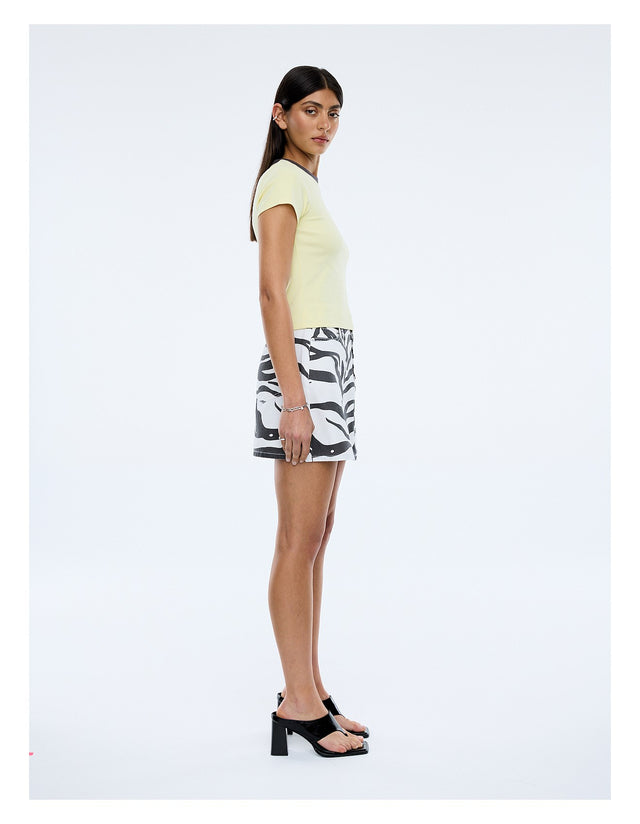 ENA PELLY - Lindy Mini Skirt - Zebra-Skirts-ENA PELL-24 / XS-UPTOWN LOCAL