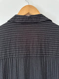 BLANCA - LINEN / RAYON PINSTRIPE SHIRT - BLACK - S/M-Shirts-UPTOWN VINTAGE-UPTOWN LOCAL