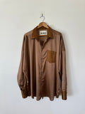 BLANCA - OVERSIZED SHIRT - CHOCOLATE - ONE SIZE-Shirts-UPTOWN VINTAGE-UPTOWN LOCAL