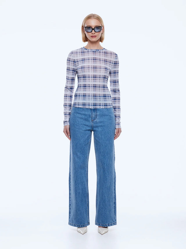 ENA PELLY - Daisy Long Sleeve - Faded Check-Shirts & Tops-ENA PELLY-6-UPTOWN LOCAL