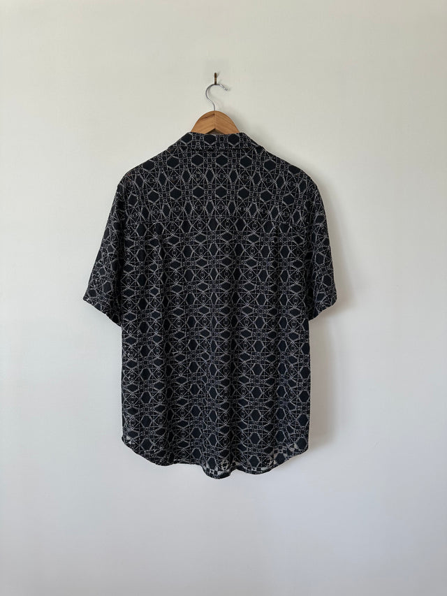 BLANCA - DETAIL PATTERN SHIRT - DK NAVY - XS/S-Shirts-UPTOWN VINTAGE-UPTOWN LOCAL