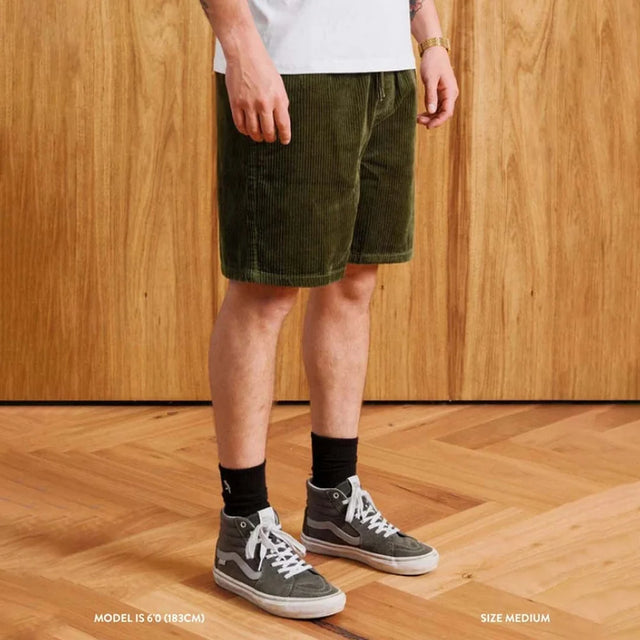 MR SIMPLE - Burbank Cord Short - Army-Shorts-Mr. Simple-S-UPTOWN LOCAL