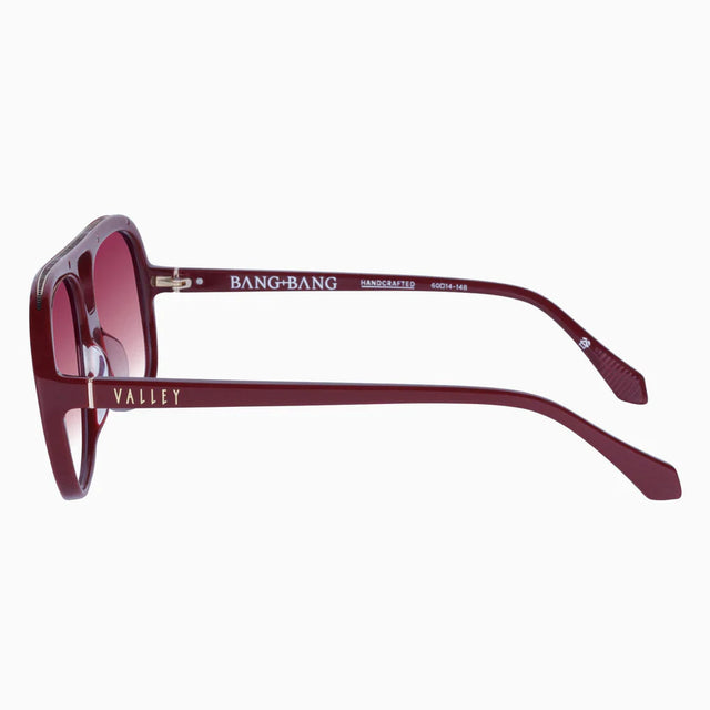 VALLEY - Bang Bang Burgundy w. Gold Metal / Rose Gradient Lens-Sunglasses-Valley-UPTOWN LOCAL