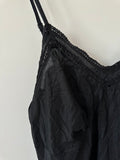 COUNTRY ROAD - SILK CAMI TOP - BLACK - M-Shirts-UPTOWN VINTAGE-UPTOWN LOCAL