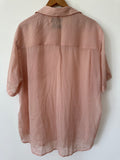 BLANCA - SEMI SHEER S/S SHIRT - ONE SIZE - SOFT PINK-Shirts-UPTOWN VINTAGE-UPTOWN LOCAL