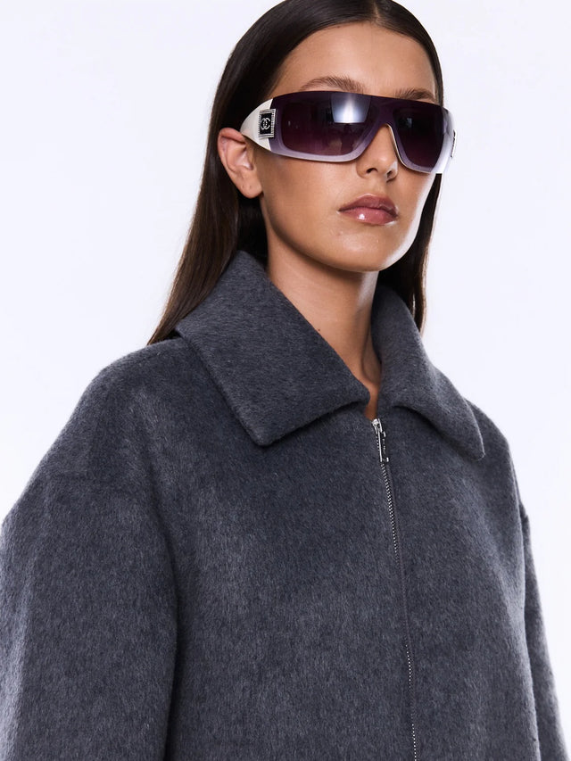 ENA PELLY - Maeve Wool Blend Bomber - Grey