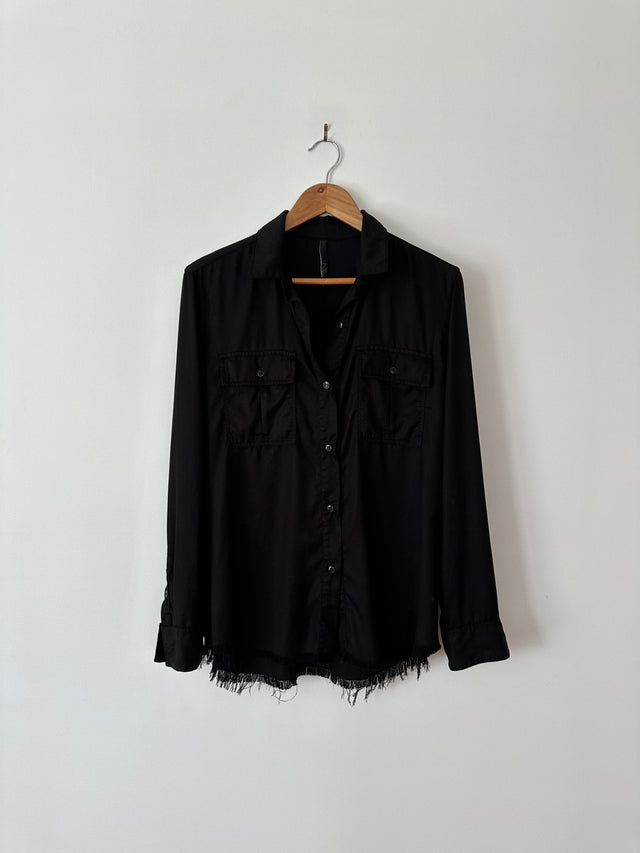 NOBODY DENIM - TENCEL OVERSIZED SHIRT - BLACK - S-Shirts-UPTOWN VINTAGE-UPTOWN LOCAL
