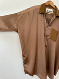 BLANCA - OVERSIZED SHIRT - CHOCOLATE - ONE SIZE-Shirts-UPTOWN VINTAGE-UPTOWN LOCAL