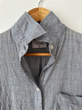 WEATHERED - LONG SLEEVE COTTON SHIRT - NAVY/CHARCOAL - M-Shirts-UPTOWN VINTAGE-UPTOWN LOCAL