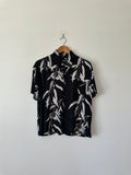 DOUBLE RAINBOUU - LEAF PRINT S/S SHIRT - MIDNIGHT - M-Shirts-UPTOWN VINTAGE-UPTOWN LOCAL