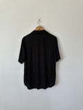 BLANCA - LINEN / RAYON PINSTRIPE SHIRT - BLACK - S/M-Shirts-UPTOWN VINTAGE-UPTOWN LOCAL