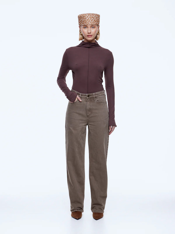 ENA PELLY - Letti Straight Leg Jean - Mushroom-Jeans-ENA PELLY-24/6-UPTOWN LOCAL