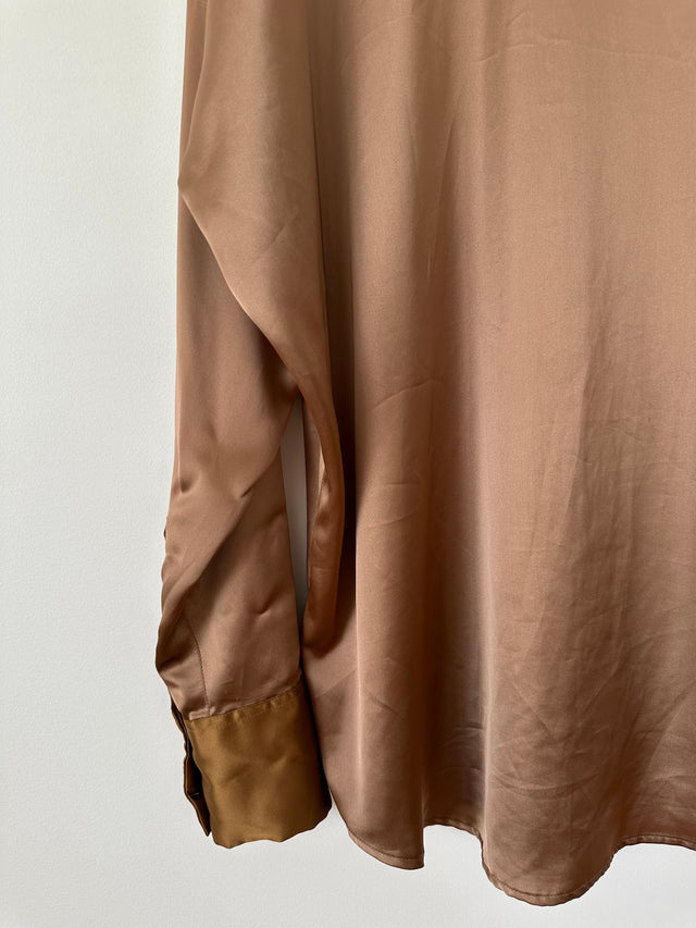 BLANCA - OVERSIZED SHIRT - CHOCOLATE - ONE SIZE-Shirts-UPTOWN VINTAGE-UPTOWN LOCAL