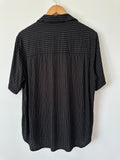 BLANCA - LINEN / RAYON PINSTRIPE SHIRT - BLACK - S/M-Shirts-UPTOWN VINTAGE-UPTOWN LOCAL