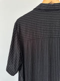 BLANCA - LINEN / RAYON PINSTRIPE SHIRT - BLACK - S/M-Shirts-UPTOWN VINTAGE-UPTOWN LOCAL