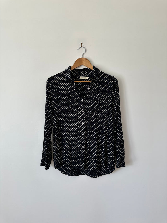 VANISHING ELEPHANT - SOFT COTTON / RAYON SHIRT - NAVY / WHITE SPOT - 10-Shirts-UPTOWN VINTAGE-UPTOWN LOCAL