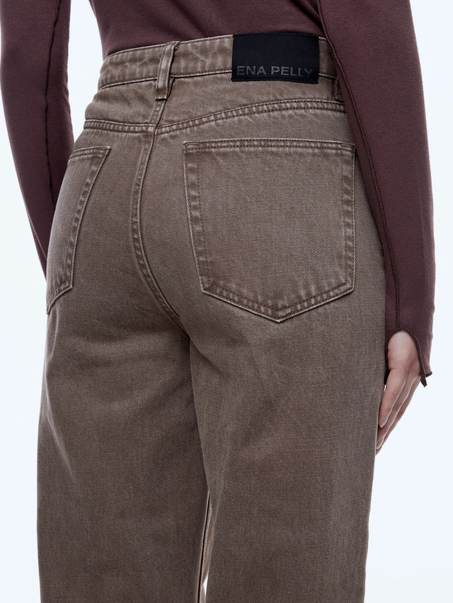 ENA PELLY - Letti Straight Leg Jean - Mushroom