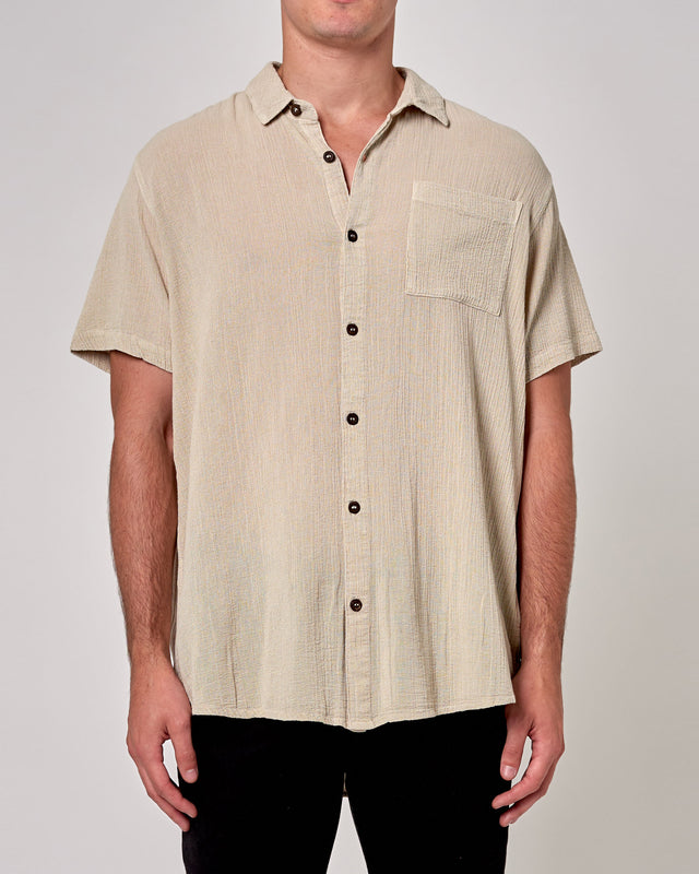 Bon Crepe Shirt - Natural-Shirts-Rolla's-S-UPTOWN LOCAL