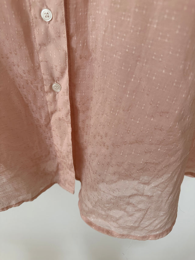 BLANCA - SEMI SHEER S/S SHIRT - ONE SIZE - SOFT PINK-Shirts-UPTOWN VINTAGE-UPTOWN LOCAL