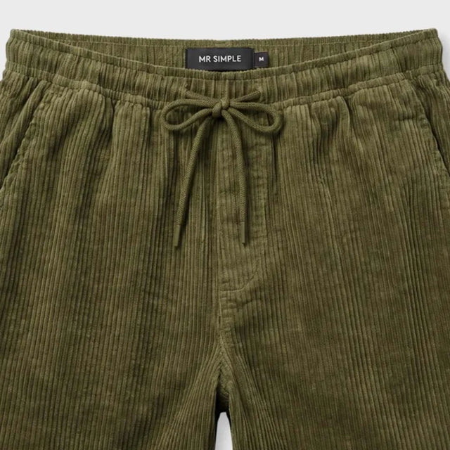 MR SIMPLE - Burbank Cord Short - Army-Shorts-Mr. Simple-S-UPTOWN LOCAL