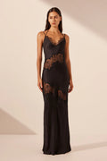 SHONA JOY - Jamila Lace Panelled Maxi Dress Black-Dresses-Shona Joy-6-UPTOWN LOCAL