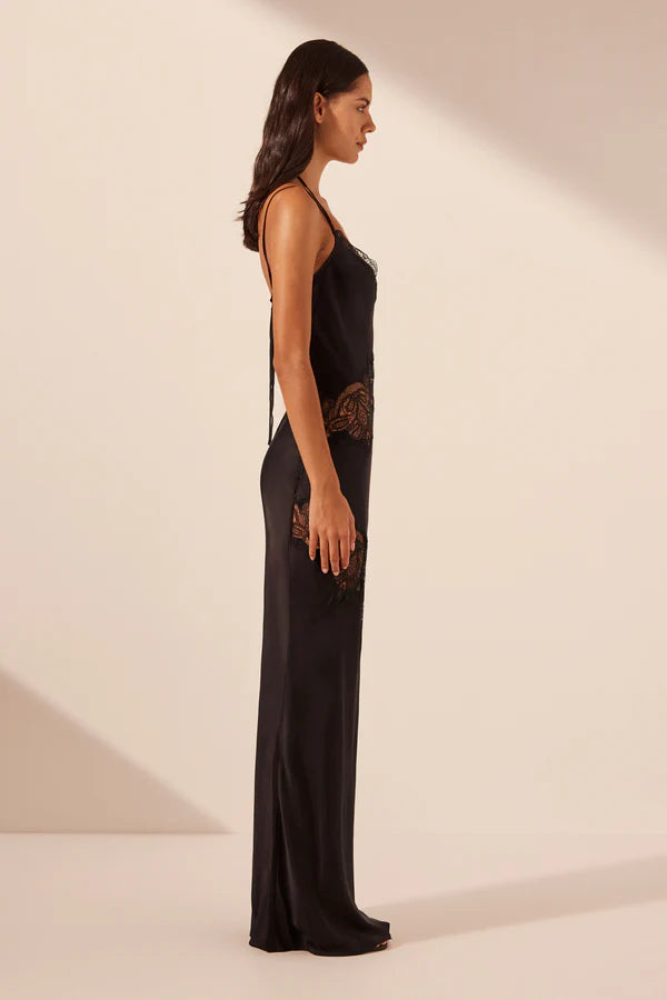 SHONA JOY - Jamila Lace Panelled Maxi Dress Black-Dresses-Shona Joy-6-UPTOWN LOCAL