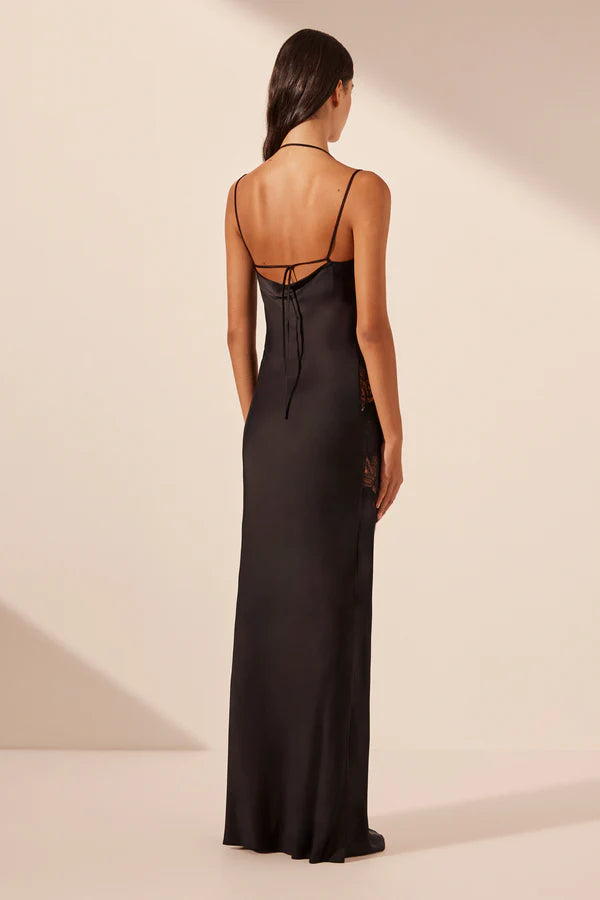 SHONA JOY - Jamila Lace Panelled Maxi Dress Black-Dresses-Shona Joy-6-UPTOWN LOCAL