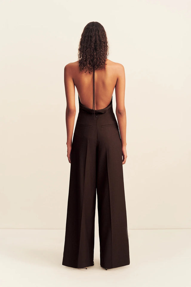 SHONA JOY - Asher Button Wide Leg Pant - Ristretto