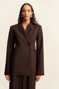 SHONA JOY - Asher Hourglass Double Breasted Blazer - Ristretto-Blazer-Shona Joy-6-UPTOWN LOCAL