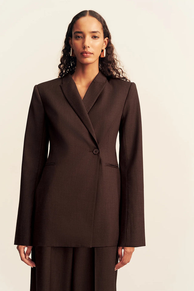 SHONA JOY - Asher Hourglass Double Breasted Blazer - Ristretto-Blazer-Shona Joy-6-UPTOWN LOCAL