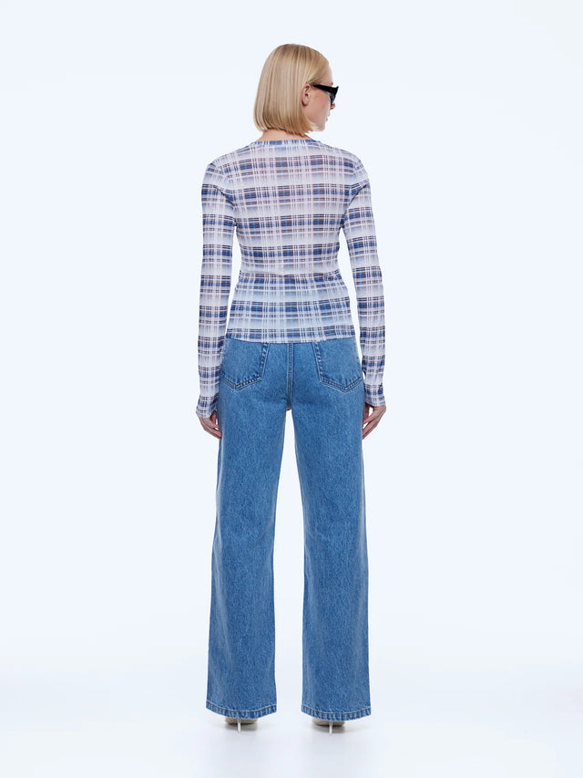 ENA PELLY - Daisy Long Sleeve - Faded Check-Shirts & Tops-ENA PELLY-6-UPTOWN LOCAL