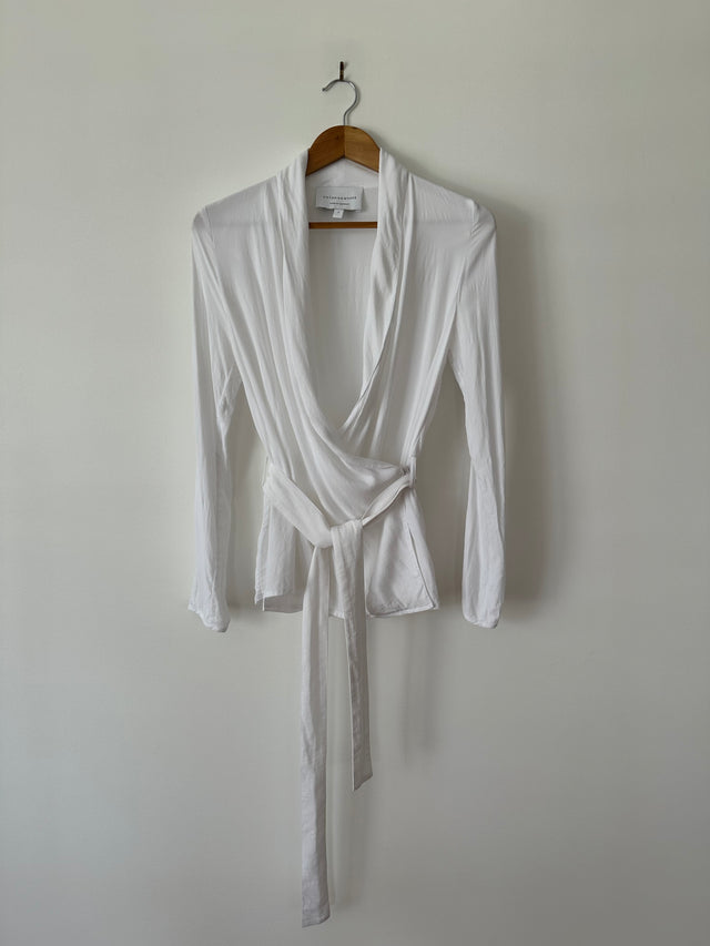 VIKTORIA & WOODS - LUX WRAP SHIRT - WHITE - 1 / S-Shirts-UPTOWN VINTAGE-UPTOWN LOCAL