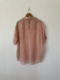 BLANCA - SEMI SHEER S/S SHIRT - ONE SIZE - SOFT PINK-Shirts-UPTOWN VINTAGE-UPTOWN LOCAL