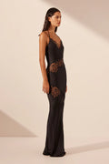 SHONA JOY - Jamila Lace Panelled Maxi Dress Black-Dresses-Shona Joy-6-UPTOWN LOCAL