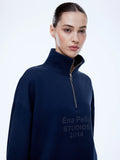 ENA PELLY - Kenzie 1/4 Zip Jumper - Navy-Jumpers-ENA PELLY-6-UPTOWN LOCAL