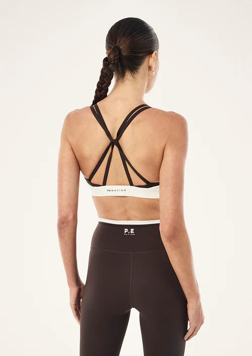 PE NATION - Activate Sports Bra - Coffee