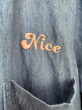 ROLLAS - CHAMBRAY DENIM SHIRT WITH EMBOIDERY - BLUE-Shirts-UPTOWN VINTAGE-UPTOWN LOCAL