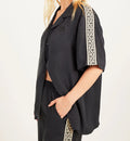 SOMETHING VERY SPECIAL - Geo Resort Shirt - Black / Cream-Shirts & Tops-Something Very Special-XS-UPTOWN LOCAL