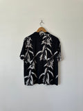 DOUBLE RAINBOUU - LEAF PRINT S/S SHIRT - MIDNIGHT - M-Shirts-UPTOWN VINTAGE-UPTOWN LOCAL