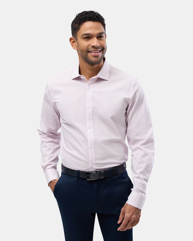 BROOKSFIELD - Stretch Performance Reg Fit Shirt - Pink-Shirts-Brooksfield-39-UPTOWN LOCAL