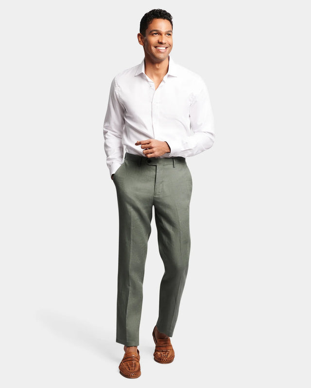 Sleek Linen Trouser - Army-Pants-Brooksfield-30-UPTOWN LOCAL