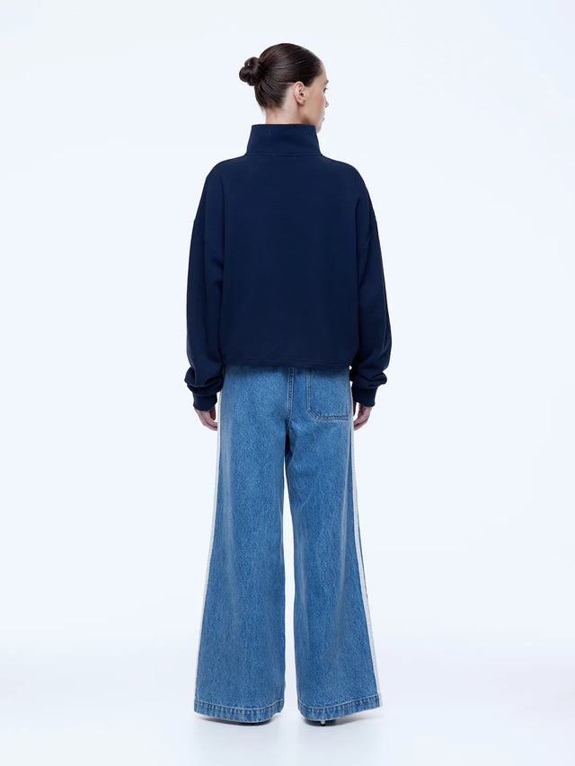 ENA PELLY - Kenzie 1/4 Zip Jumper - Navy-Jumpers-ENA PELLY-6-UPTOWN LOCAL